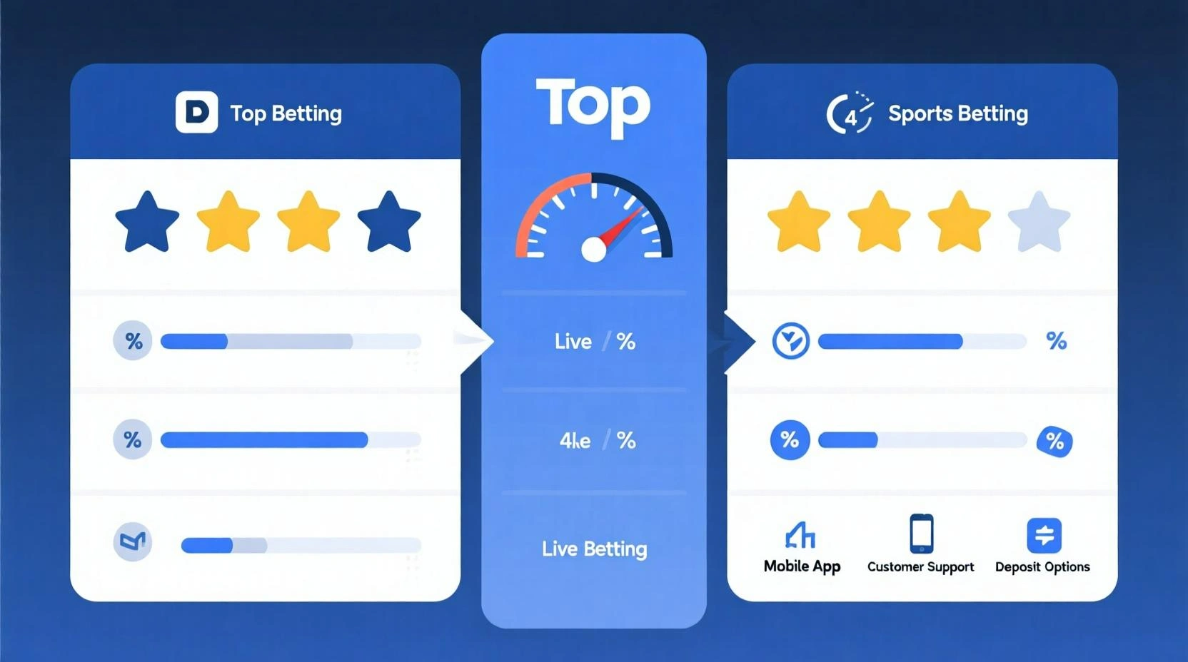 Vergleichstabelle der Sportwetten-Anbieter mit Bewertungen und Features